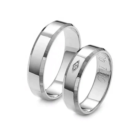 Obrączki ślubne z brylantem 0,01 ct