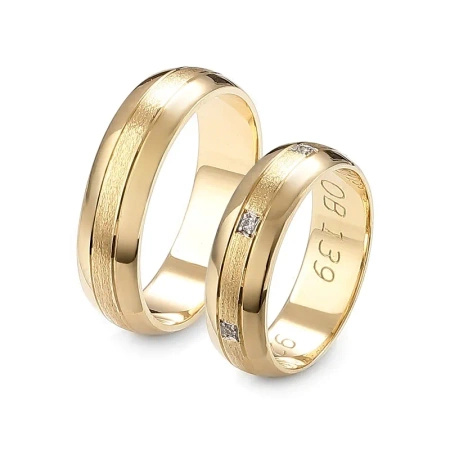 Obrączki ślubne z brylantami 0,03 ct
