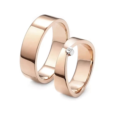 Obrączki ślubne z brylantem 0,01 ct