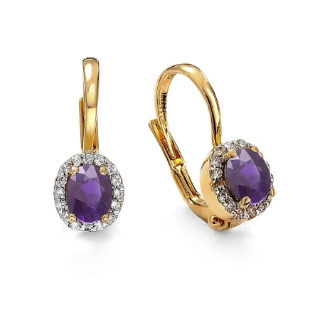 Kolczyki z tanzanitem i brylantami