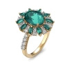 Pierścionek z szmaragdem i brylantami