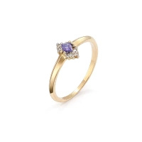 Pierścionek z tanzanitem i brylantami