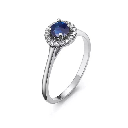Pierścionek z szafirem i brylantami