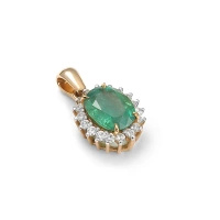 Zawieszka ze szmaragdem i brylantami