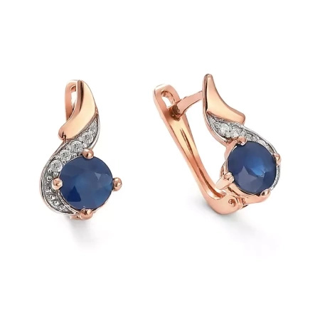 Kolczyki z szafirem i brylantami