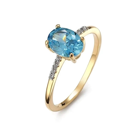 Pierścionek z topazem i brylantami