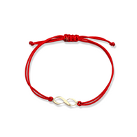 Bransoletka złota na sznurku Au 585 - nieskończoność