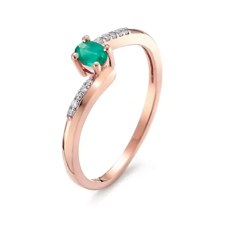 Pierścionek z szmaragdem i brylantami