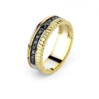 Pierścionek z czarnymi brylantami 0,38 ct