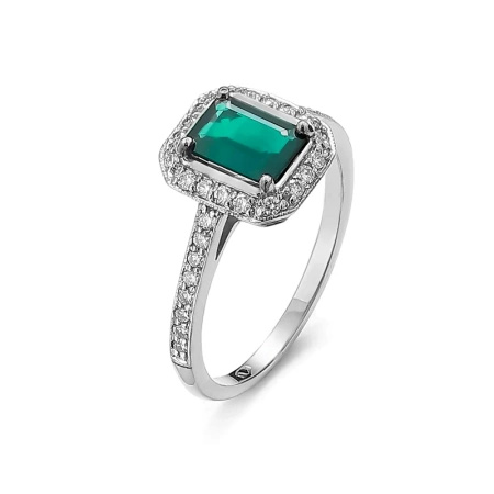 Pierścionek z szmaragdem i brylantami