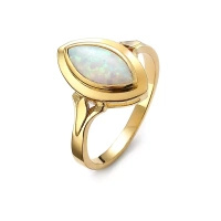 Pierścionek  z opalem syntetycznym