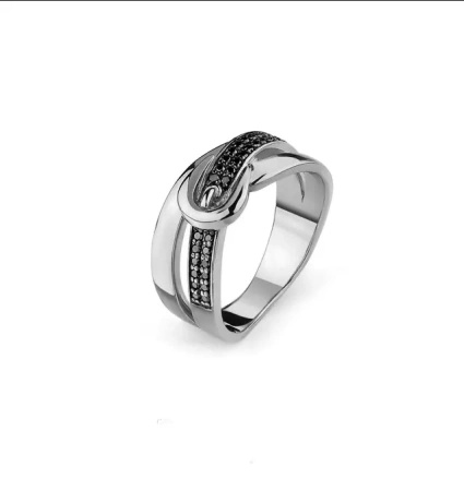 Pierścionek z czarnymi brylantami 0,18 ct