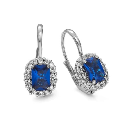 Kolczyki z szafirem i brylantami