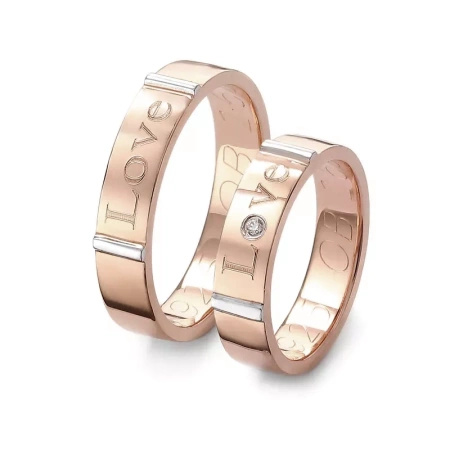 Obrączki ślubne z brylantem 0,015 ct