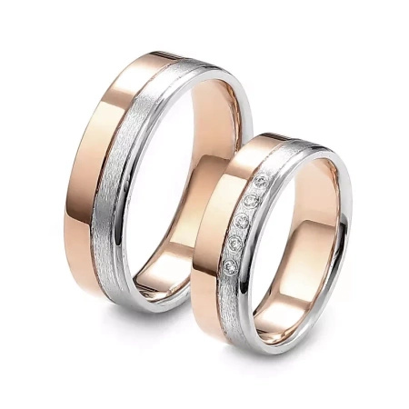 Obrączki ślubne z brylantami 0,03 ct