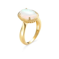 Pierścionek z opalem syntetycznym