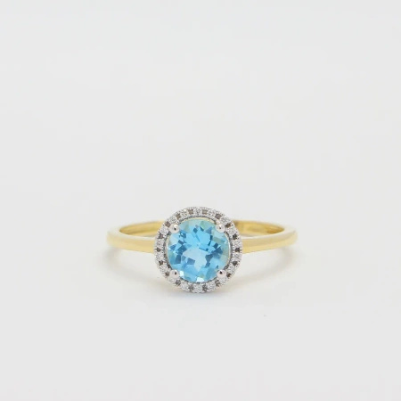 Pierścionek z topazem i brylantami