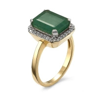 Pierścionek z szmaragdem i brylantami