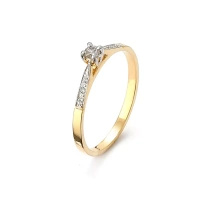 Pierścionek z brylantami 0,08 ct