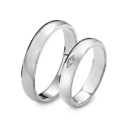 Obrączki ślubne z brylantem 0,015 ct