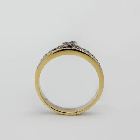 Pierścionek z białymi i czarnymi brylantami 0,34 ct