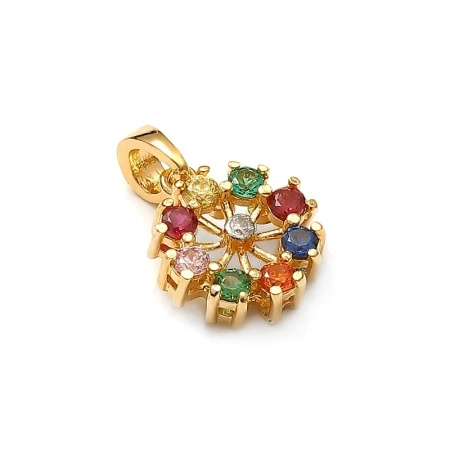 Zawieszka z szafirami mix i brylantem