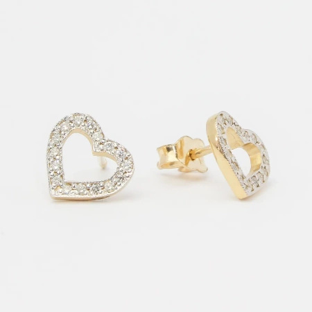 Kolczyki z brylantami - serce