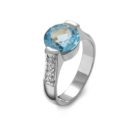 Pierścionek z topazem i brylantami