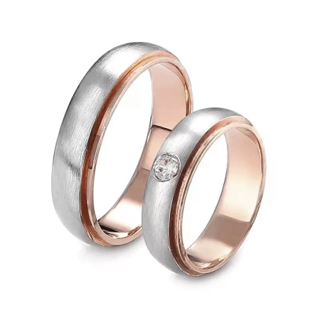 Obrączki ślubne z brylantem 0,03 ct