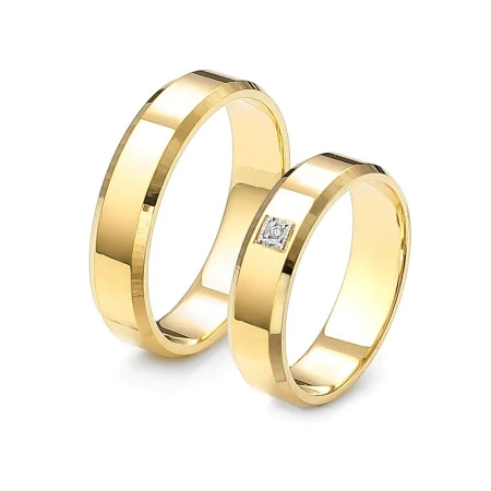 Obrączki ślubne z brylantem 0,01 ct