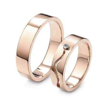 Obrączki ślubne z brylantem 0,01 ct