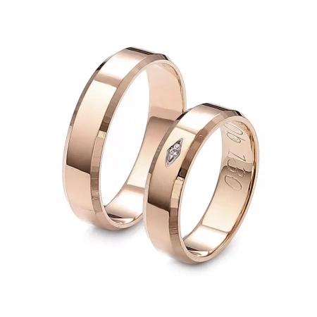 Obrączki ślubne z brylantem 0,01 ct
