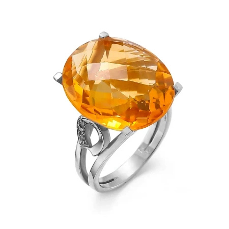 Pierścionek z cytrynem i brylantami