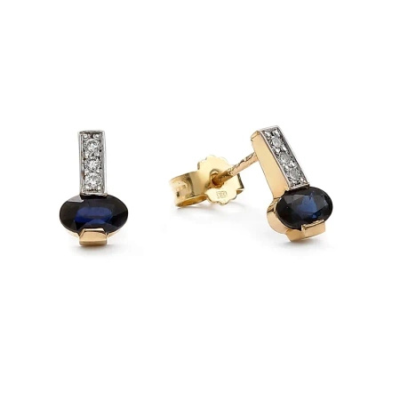 Kolczyki z szafirem i brylantami