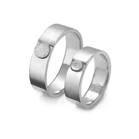 Obrączki ślubne z brylantem 0,02 ct