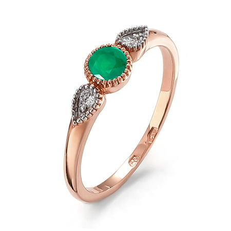 Pierścionek z szmaragdem i brylantami