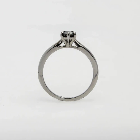 Pierścionek rutenowany z czarnym brylantem 0,50 ct