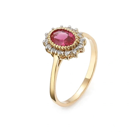 Pierścionek z rodolitem i brylantami