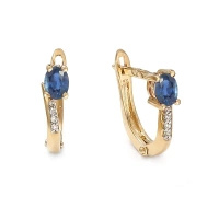 Kolczyki z szafirem i brylantami