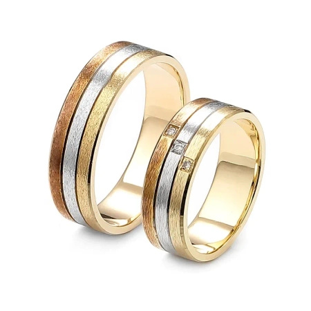 Obrączki ślubne z brylantami 0,03 ct