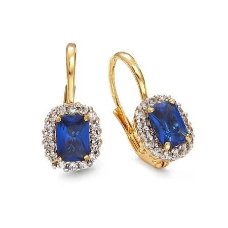 Kolczyki z szafirem i brylantami