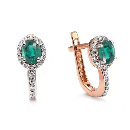 Kolczyki z szmaragdem i brylantami