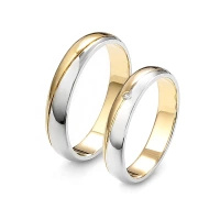 Obrączki ślubne z brylantem 0,01 ct