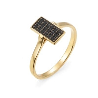 Pierścionek z czarnymi cyrkoniami