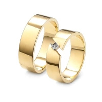 Obrączki ślubne z brylantem 0,01 ct