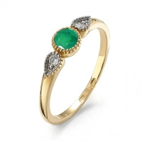 Pierścionek z szmaragdem i brylantami