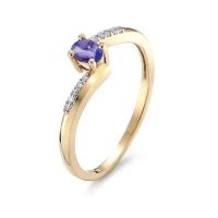 Pierścionek z tanzanitem i brylantami