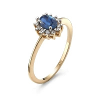 Pierścionek z szafirem i brylantami