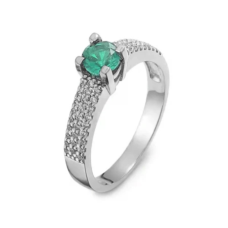 Pierścionek z szmaragdem i brylantami