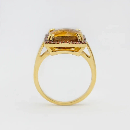 Pierścionek z cytrynem i szafirami